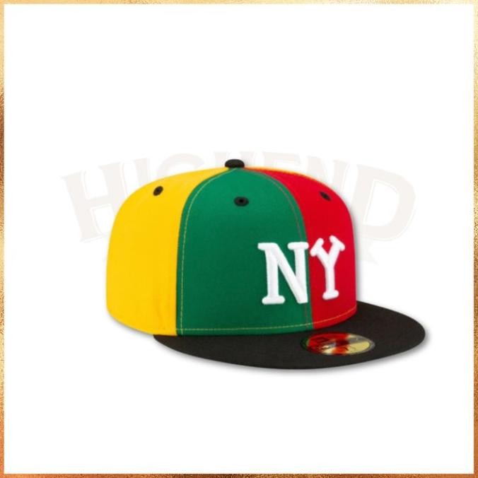 Ready Stock Topi New Era New York Black Yankkes Bob Marley Jamaica Colorway 59FIFTY Fitted Hat 100% 