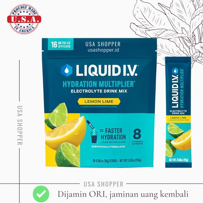 

TERMURAH - [ORI USA] Liquid IV Hydration Multiplier Electrolyte Drink Mix Lemon