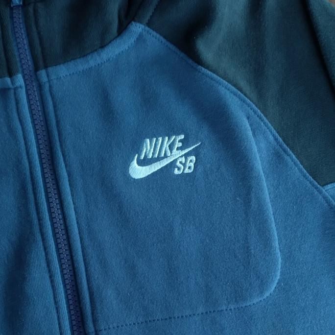 NIKE SB HOODIE KIDS TWO TONE ZIPPER NAVY BLUE