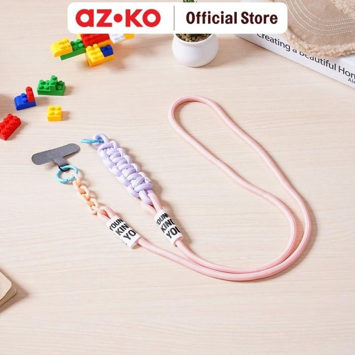 

Azko Ataru Lanyard Color Block Strap - Pink/Ungu Tali Leher Name Tag Id Card Kartu Akses Gantungan Tanda Pengenal Tali Gantungan Hp