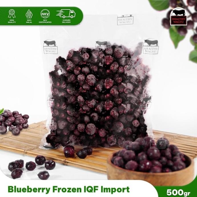 

Diskon! Blueberry Frozen IQF Buah Beku Bluberi Import Premium 500gr Healthy Wagyu