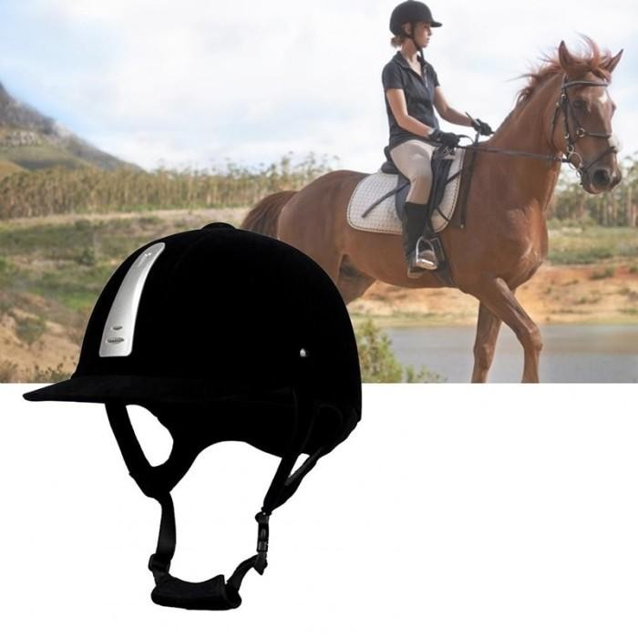Helm Berkuda Wanita Bahan Velour Equestrian Helmet Helm Equestrian Helmet Berkuda Dapat Disesuaikan