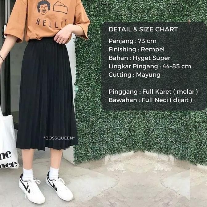 ROK PLISKET PENDEK 7/8 WANITA MODEL PAYUNG / ROK PLISKET MAYUNG PENDEK / ROK KERJA DEWASA POLOS MINI