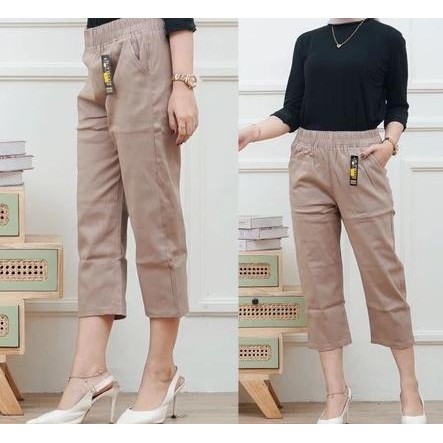 GIO PANTS CELANA 7/8 WANITA KATUN COMBAT STRETCH
