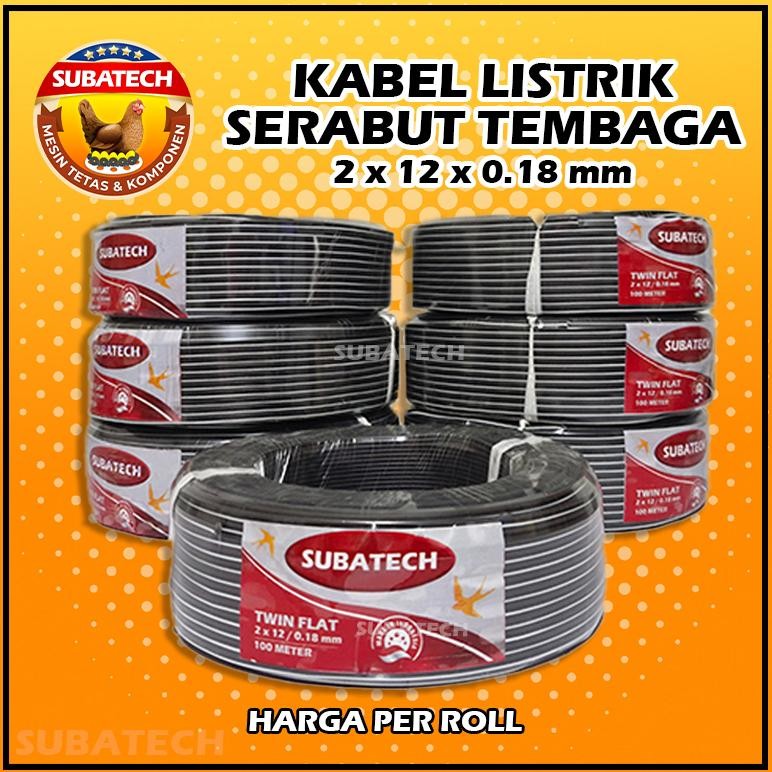 Terlaris Kabel Roll Listrik Ganda Serabut Isi-100Meter/1 Roll Hitam Murah