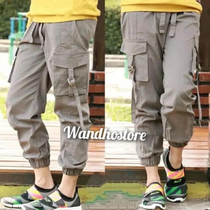 CELANA JOGER PANJANG WANITA BAHAN KATUN TWILL COMBAD BB 40-100KG CELANA TALI SAMPING KANTONG MELAR S