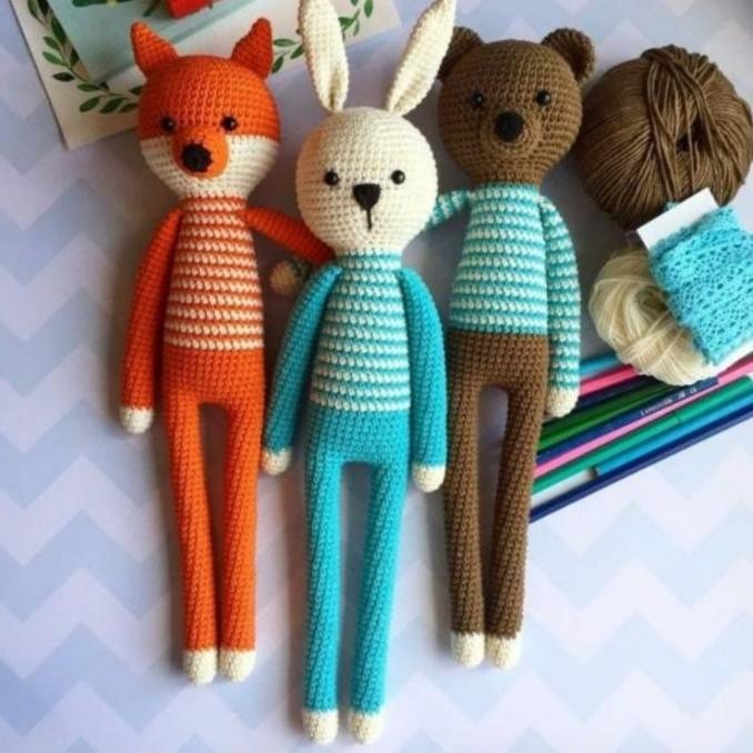 COD Amigurumi boneka rajut bunny bear fox mang tae