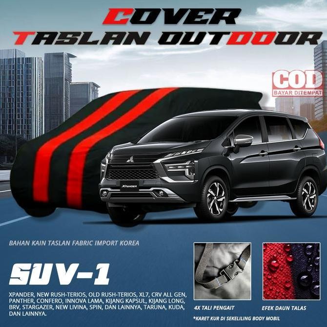 Terlaris Cover Mobil Kain Taslan All-In-One: Karet Kur Tali Pengait Tahan Panas Uv, Debu, Dan Waterp