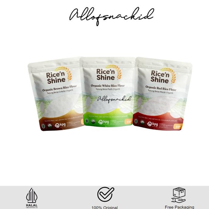

Terlaris Rice N Shine - Tepung Beras Putih Merah Coklat Organik - Mpasi - 250Gr