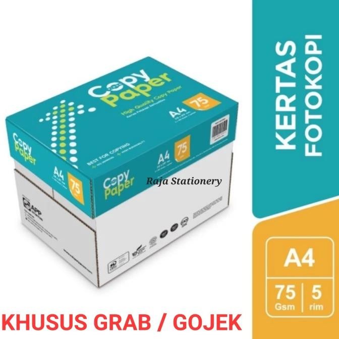 

COPY PAPER A4 75GR KERTAS HVS A4 FOTOKOPI KUALITAS PAPERONE [5PCS]
