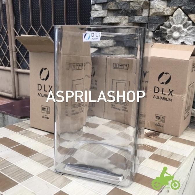 pot bunga kotak kaca tinggi 24cm kaca tebal vas bunga best seller