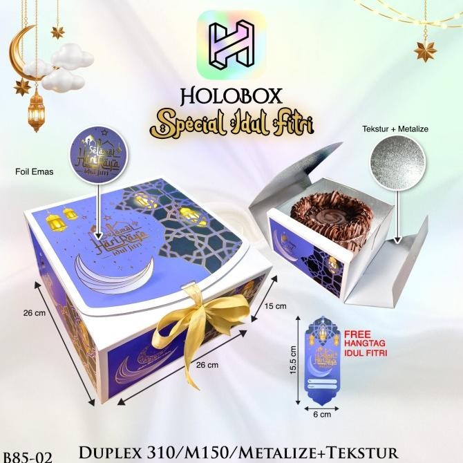 

Diskon! Box Hamper Kotak Lebaran Idul Fitri Dus Packaging Hologram - B85