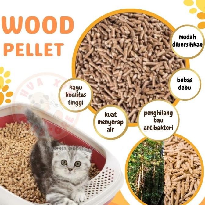 Wood Pellet Kucing Natural Pine Wood Pet Liiter Organik Pelet Kayu