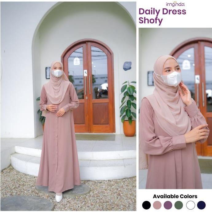 Irnanda Gamis Polos Wanita Shofy Madeline Premium Dailydress