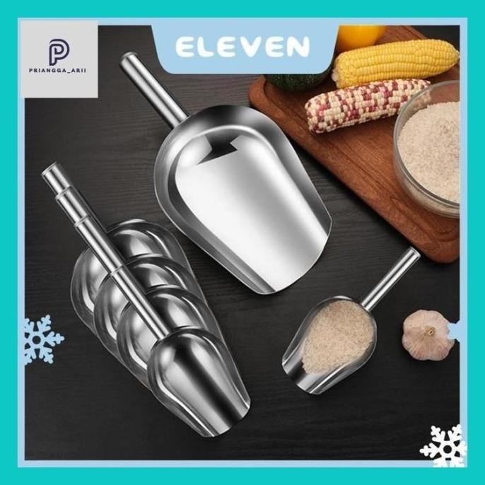 

Terlaris Priang*** Eleven Sendok Skop Es Batu Stainless Tebal / Sekop Es /Sekop Tepung /Sekop Beras Stainless 8 Inch 9Inch 10Inch