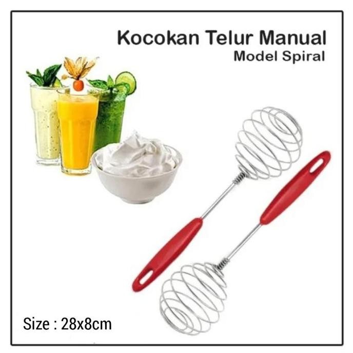 

Terlaris Alat Kocok Telor Stainless - Kocokan Telur Spiral - Alat Kocok Telur Manual