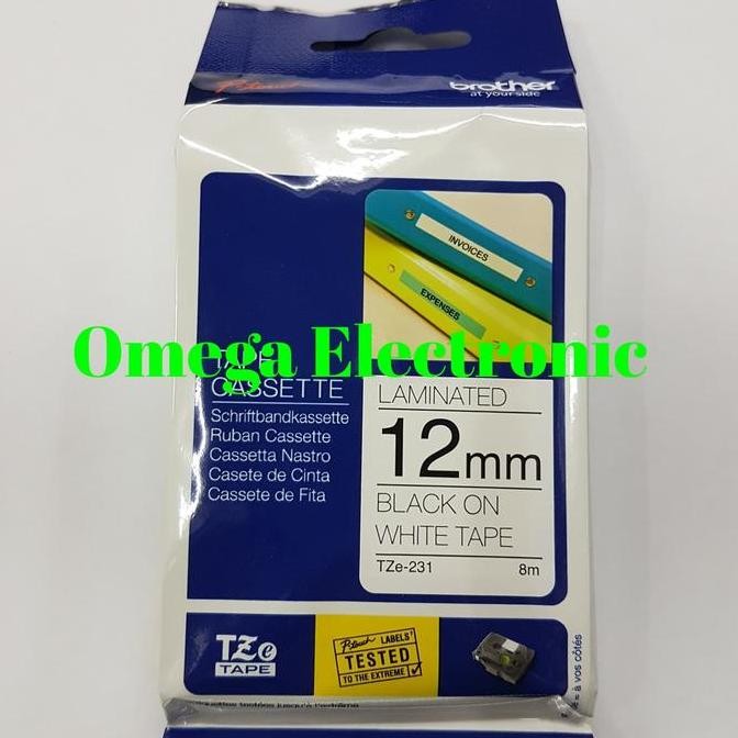 

NEW Brother Label Tape 12mm TZE-231 Black on White TZE 231