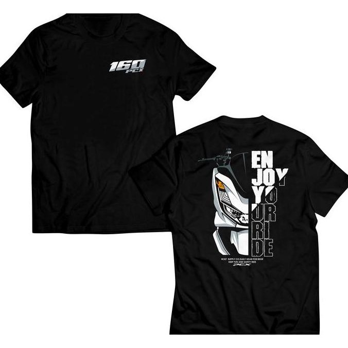 baru  kaos pcx 160 | kaos pcx Pria Oblong Distro Baju  Katun Combed Hitam Lembut  Nyaman murah