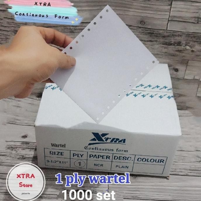 

TERMURAH - Kertas WARTEL 1ply Continuous Form 1/4 letter