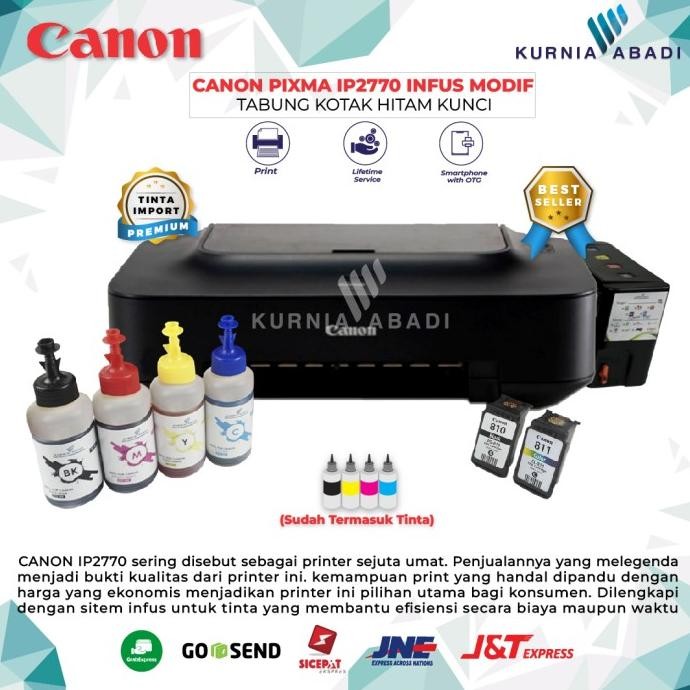 Printer Canon IP 2770 IP2770 Inkjet + Infus Tabung