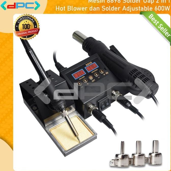 Solder Uap 2 In 1 Hot Blower Dan Solder Adjustable 600W Mesin 8898 New Stok