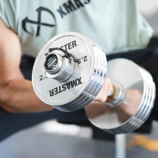 Murah Weight Plate Set Chrome Steel Change Barbel Dumbell Fitnes Gym Xmaster