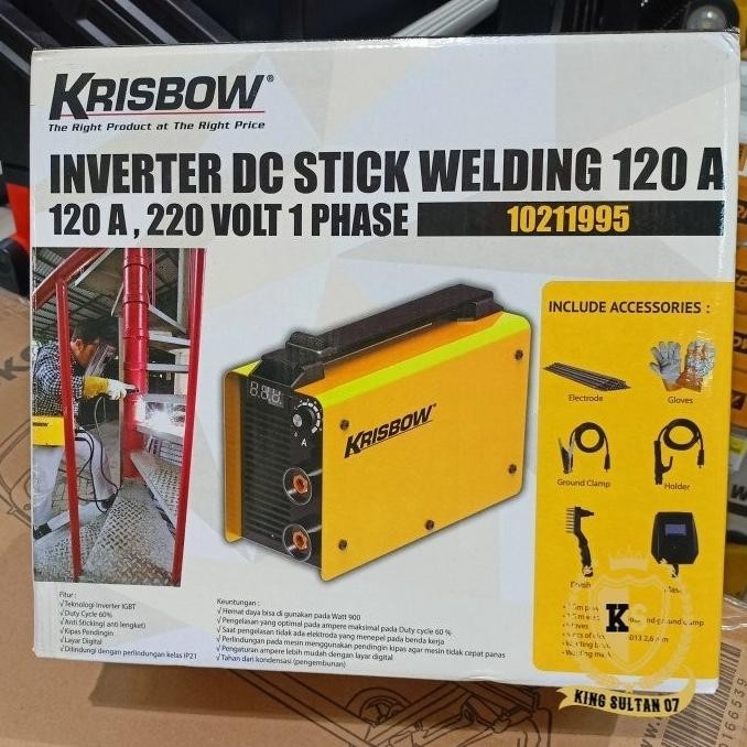 Inverter Dc Stick Welding 120 A Vrsd12/Krisbow Mesin Las Inverter 120A New Stok