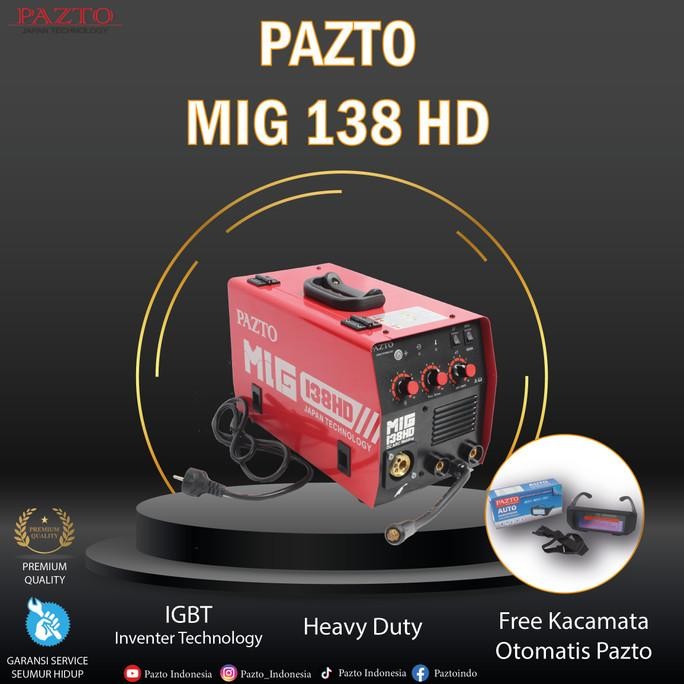 Mesin Las Pazto Mig 138 Heavy Duty New Stok