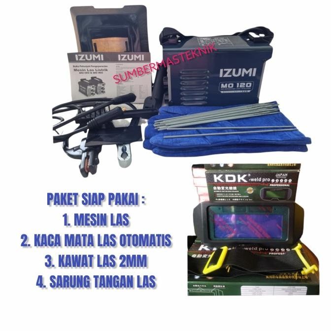 Paket Mesin Las Travo Las Inverter Las Igbt Mma 120A Izumi Max Mo 120 New Stok
