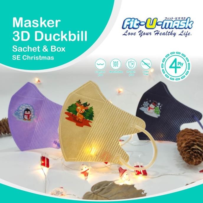 fit-u mask duckbill christmas edition box termurah
