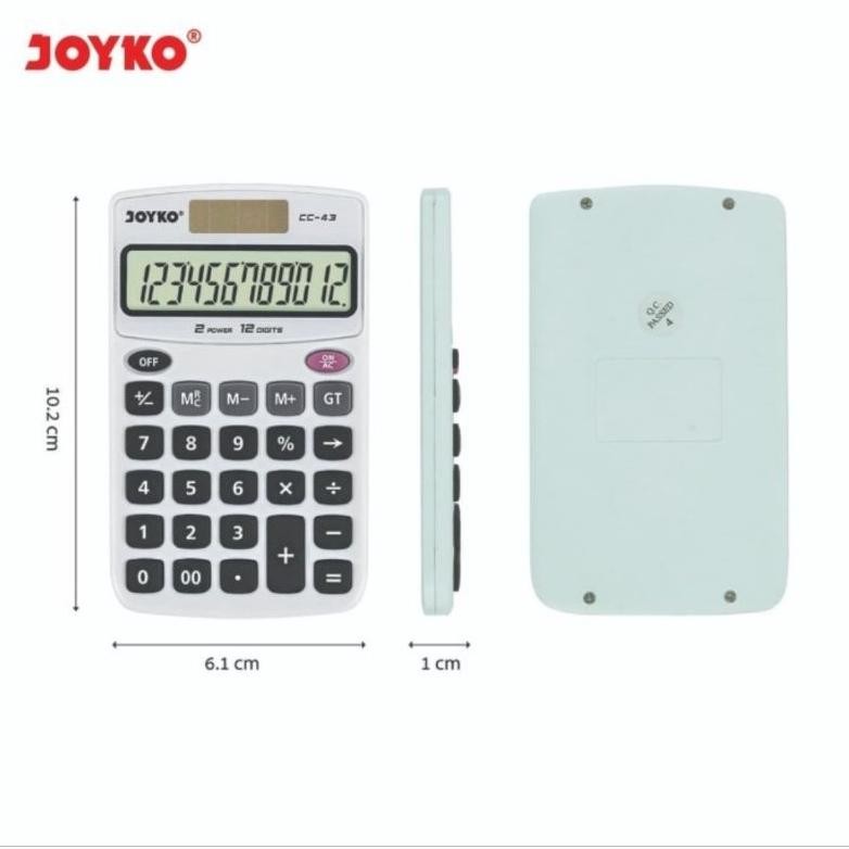 

Gd-8 Ku09 Joyko Cc-43 - Pocket Calculator Cc43 / Kalkulator Saku 12 Digit Premium