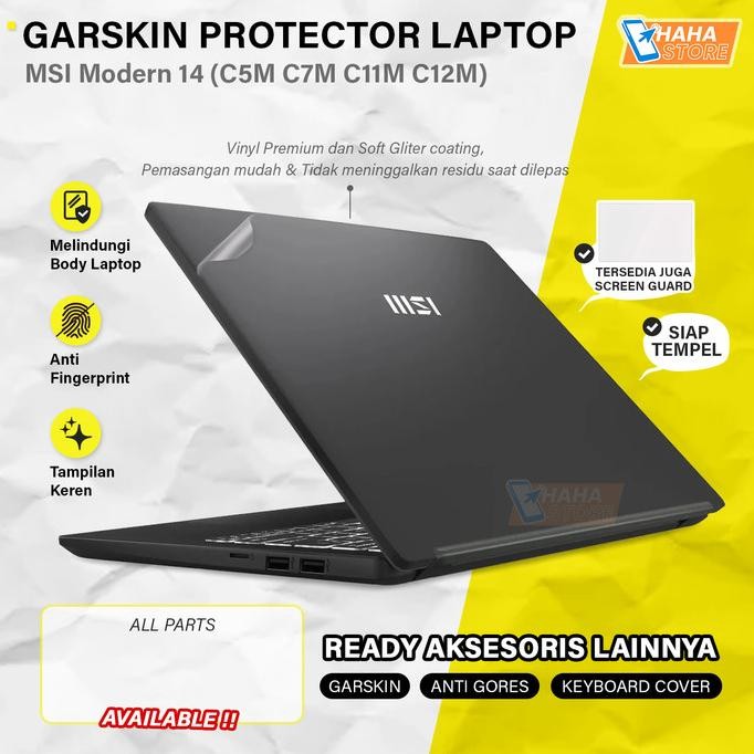 Msi Modern 14 C12Mo C12 C11M C7 C5M Garskin Anti Gores Body Protector Skin Guard Aksesoris Pelindung