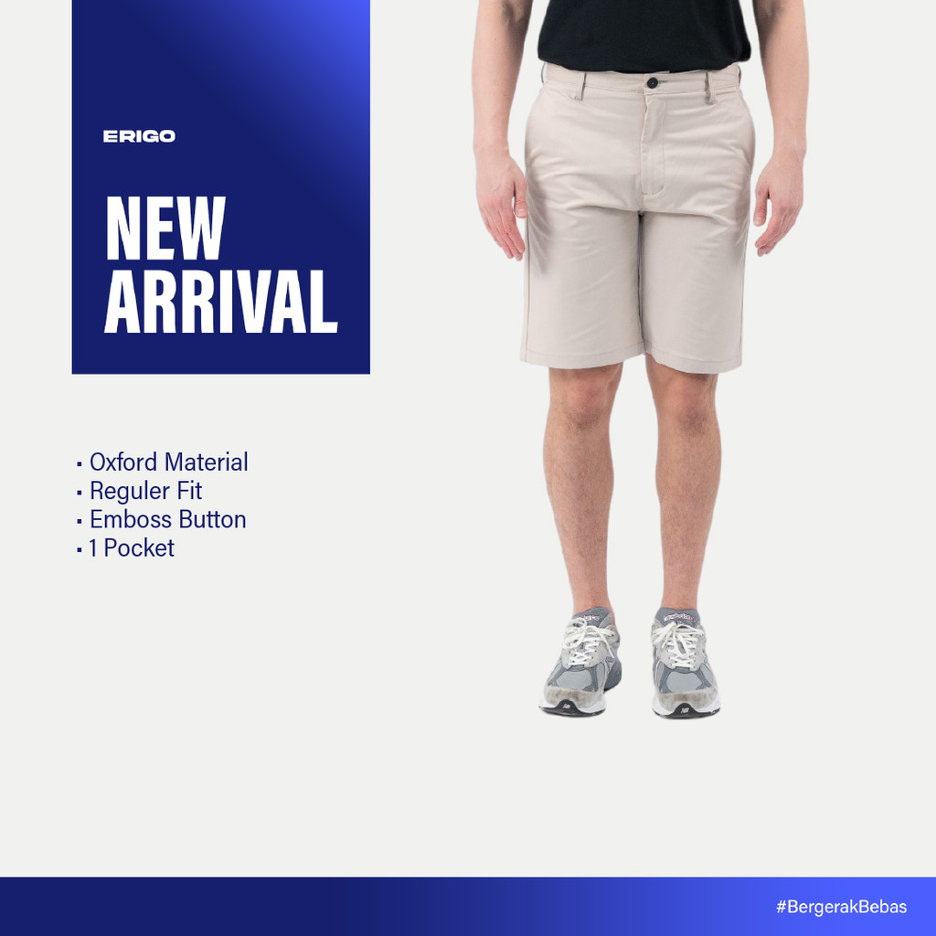 Erigo Chino Short Flexi Fit Rodolfo Beige - Celana Pendek Chino Unisex