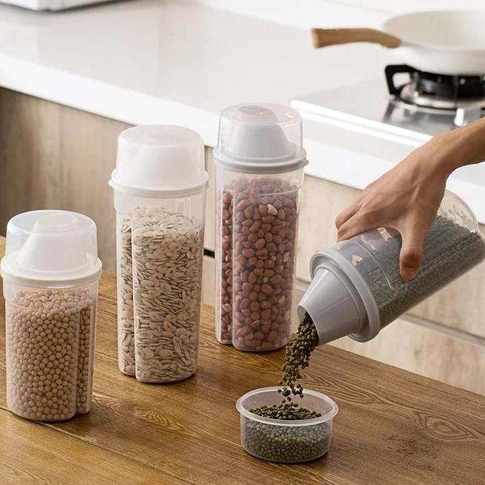 

Terlaris Dispenser Kontainer Toples Penyimpanan Sereal Tepung Beras Pasta