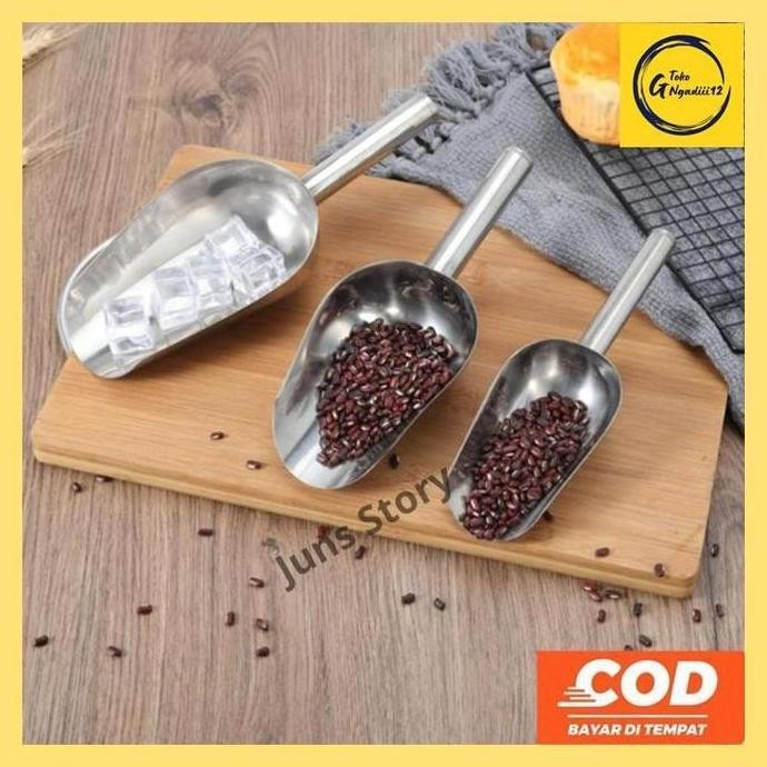 

Terlaris Giirn- Sendok Sekop Es Batu Stainless Skop Serokan Beras Tepung Jagung Ice Scoop