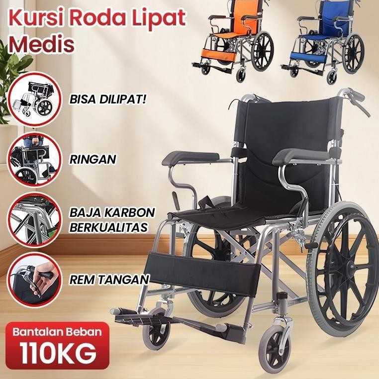 kursi Roda medis Aluminium Lipat Kursi Roda baru 100% Living Kursi Roda Portable Traveling Lipat Kur