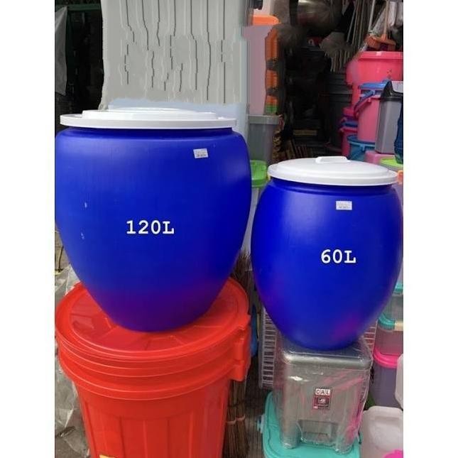 BEBAS ONGKIR - GENTONG AIR BIRU 120 LITER GREEN LEAF/TONG AIR TUTUP 120 LITER GENTONG