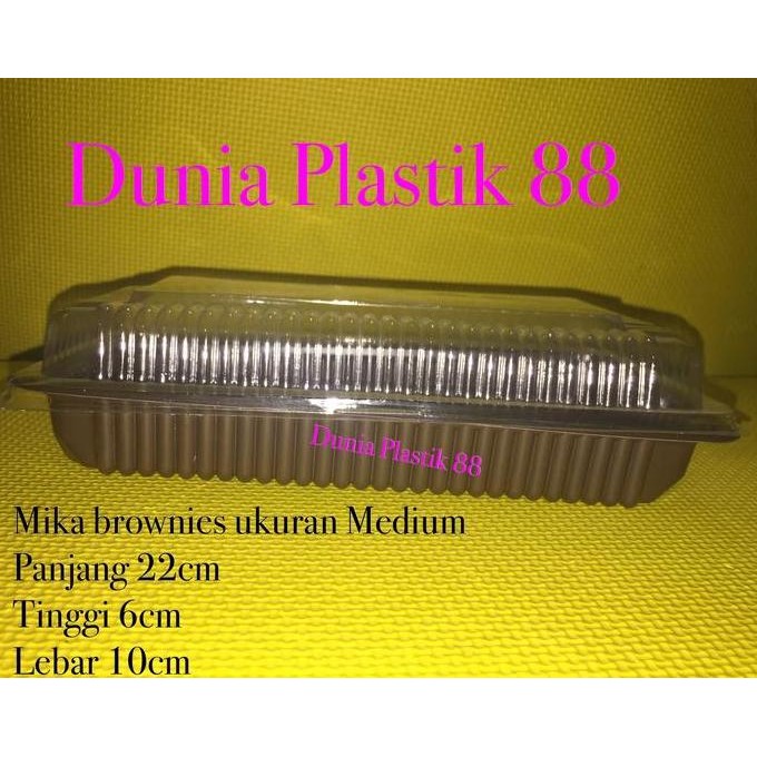 @50Pc Box Kotak Mika Plastik Coklat Tempat Kue Brownies Bolu U Medium Asli