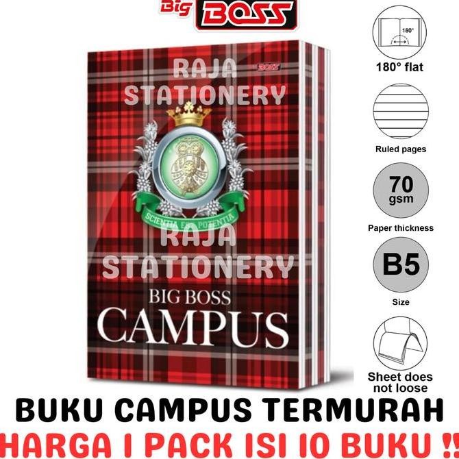 

SALE! BUKU TULIS BIG BOSS 50 LEMBAR CAMPUS NOTEBOOK 36 SHEET B5 BOXY [10PCS]