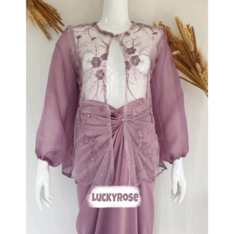 OLENA ONE SET OUTER ORGANZA MEWAH DAN ROK LILIT/ 1 Set Rok Lilit Outer Organza Premium Outfit Kondan