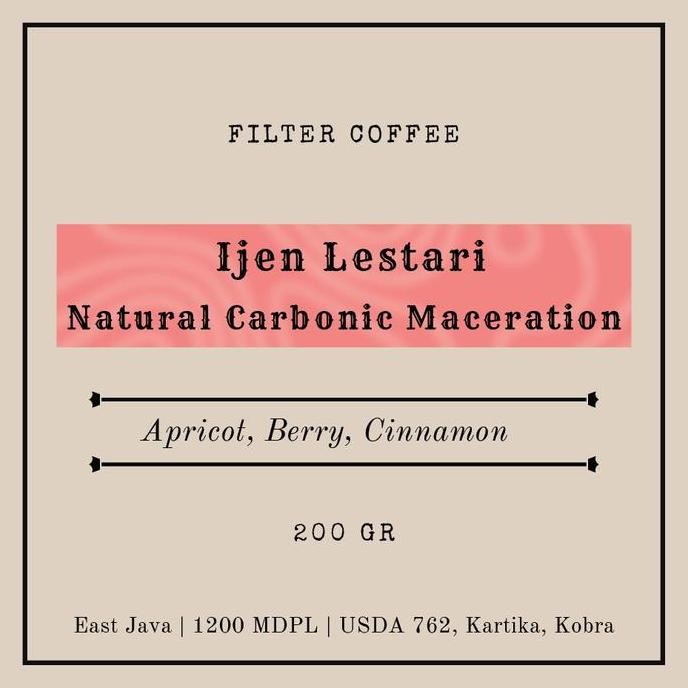

ready stock Arabika Ijen Lestari Carbonic Maceration Natural 200 gr