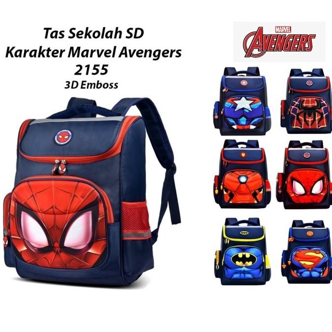 ASB Tas Anak Sekolah Laki Laki 182 Ransel Import TK SD Spiderman Cowok