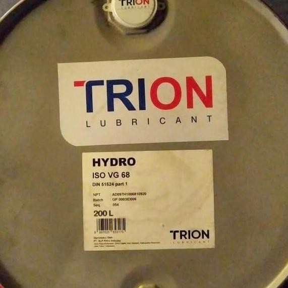 Oli Drum Trion Hydraulic/Hidrolik/Turalik/Oli 10 Iso 68 (200L) Baik