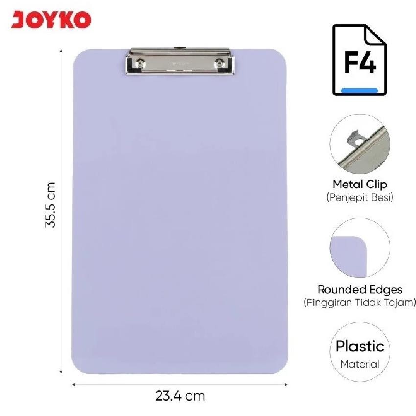 

yui-7 hj-45 JOYKO Clip Board CLB-69F4 - Clipboard Papan Dada Ujian Pastel Murah Papan Jalan SATUAN Original Original