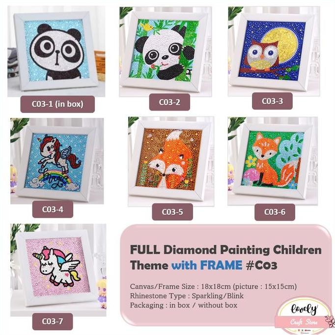 

baru !!! 15x15cm Diamond painting pemula / children Animal panda face #63