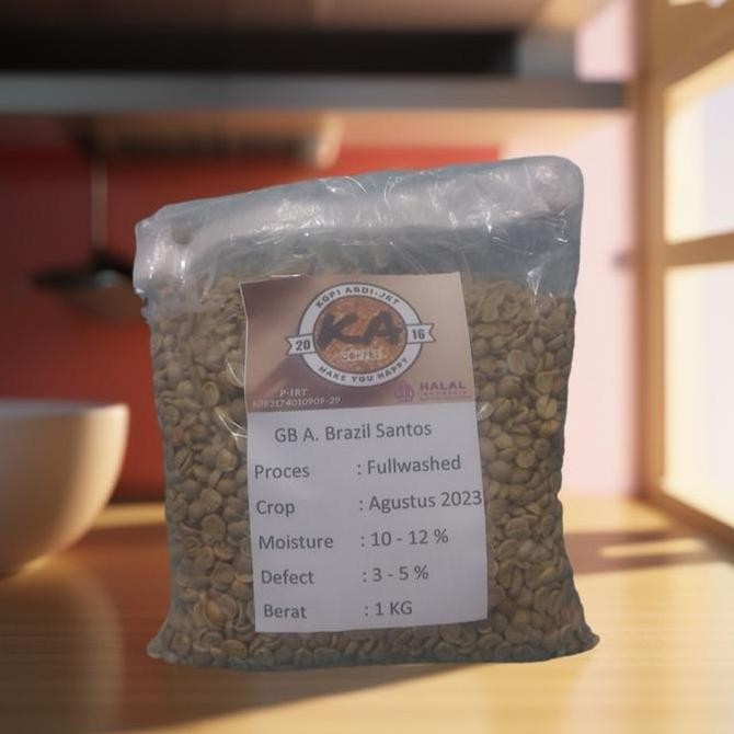 

ready stock Biji Mentah/Green bean (GB) Arabica Brazil Santos Fullwashed 500 Gram dan 1 KG