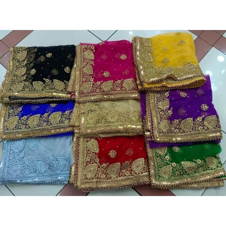 selendang india kerudung kepala wedding india muslim adat dupatta Pum kerudung mewah pengan bollywoo
