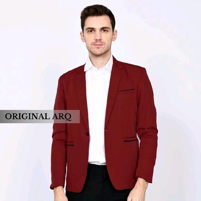 JAS BLAZER PRIA SLIMFIT ORIGINAL ARQ BAHAN PREMIUM TERLARIS Jaket Formal Casual Hitam Panjang Keren 