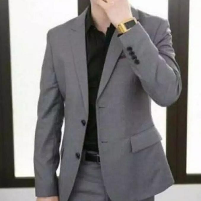 jas pria / blazer pria / jas formal / warna abu - Abu-abu, S murah