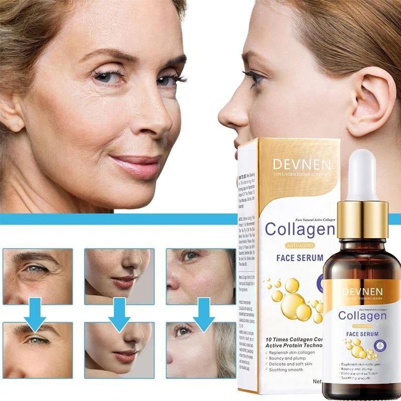 Devnen Collagen Serum Wajah Glowing Dan Putih Anti Aging Penghilang Flek Hitam Pemutih Permanen Menc